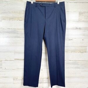 Michael Kors Mens Dress Pants Navy Blue Flat Front 34x29.5 Career Office